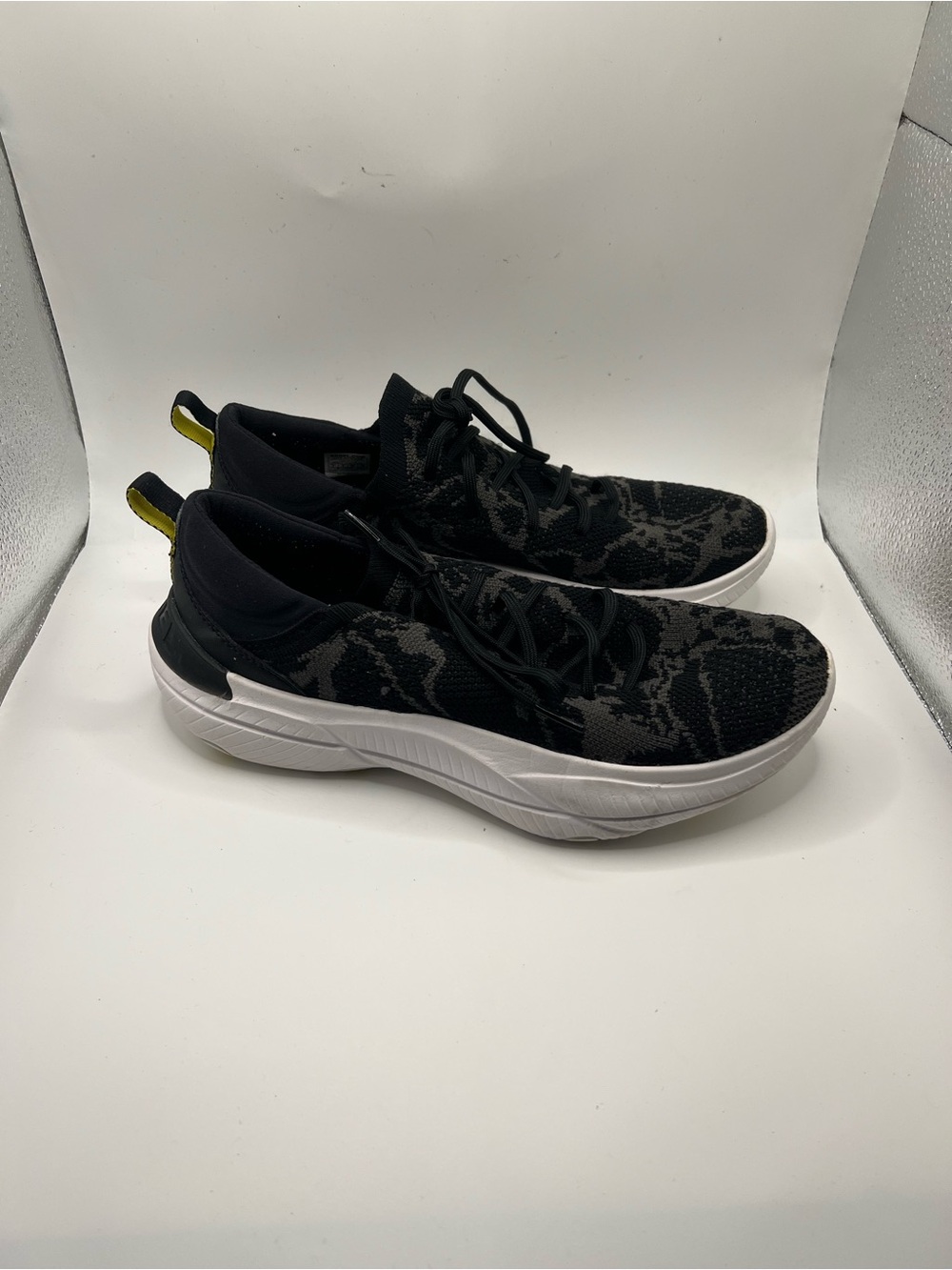 Sorel Women's Black Patterned Knit Sneakers with White Sole